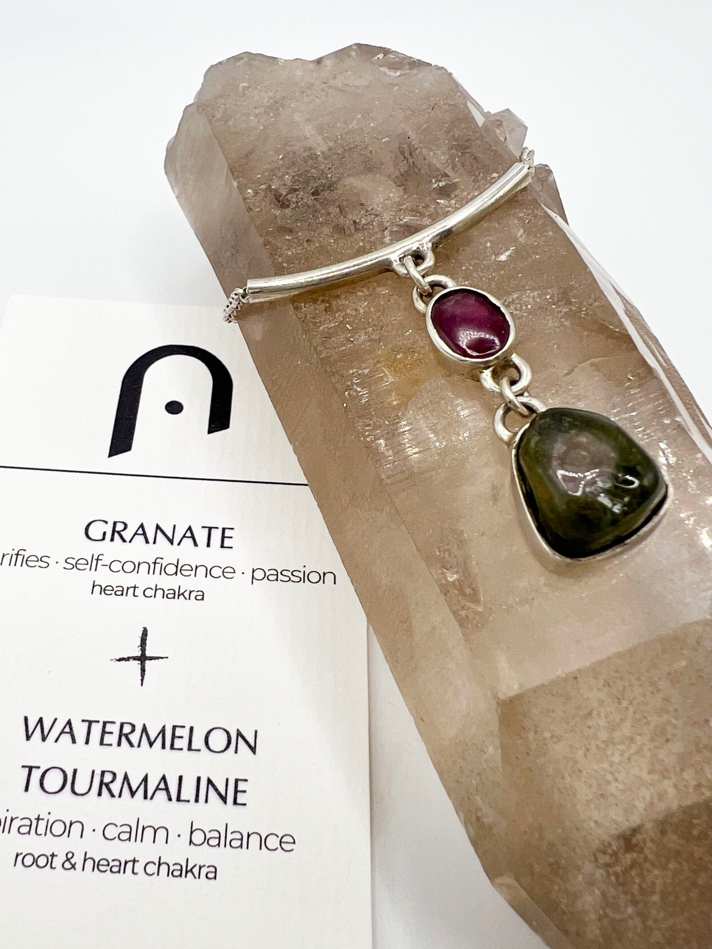 Watermelon Tourmaline and Garnet Necklace