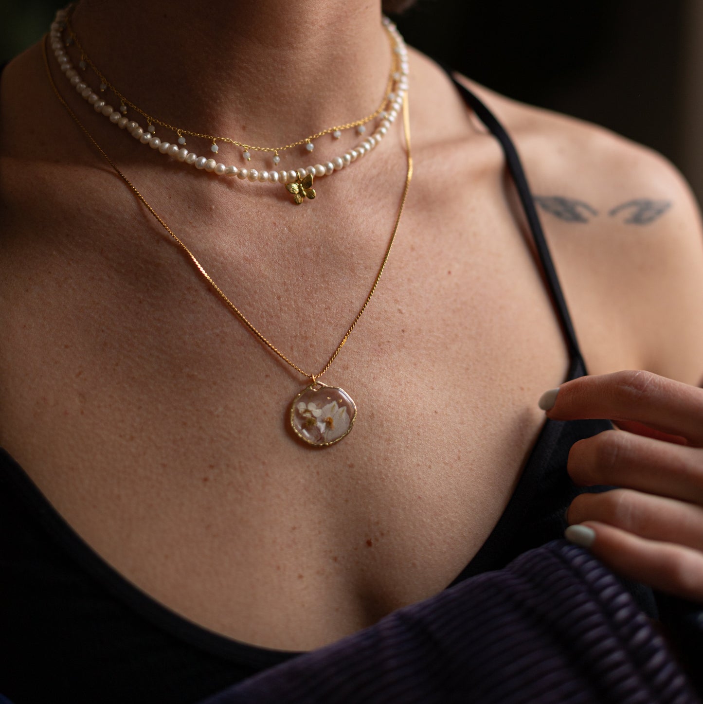 Collar Perlas de Rio Mariposa