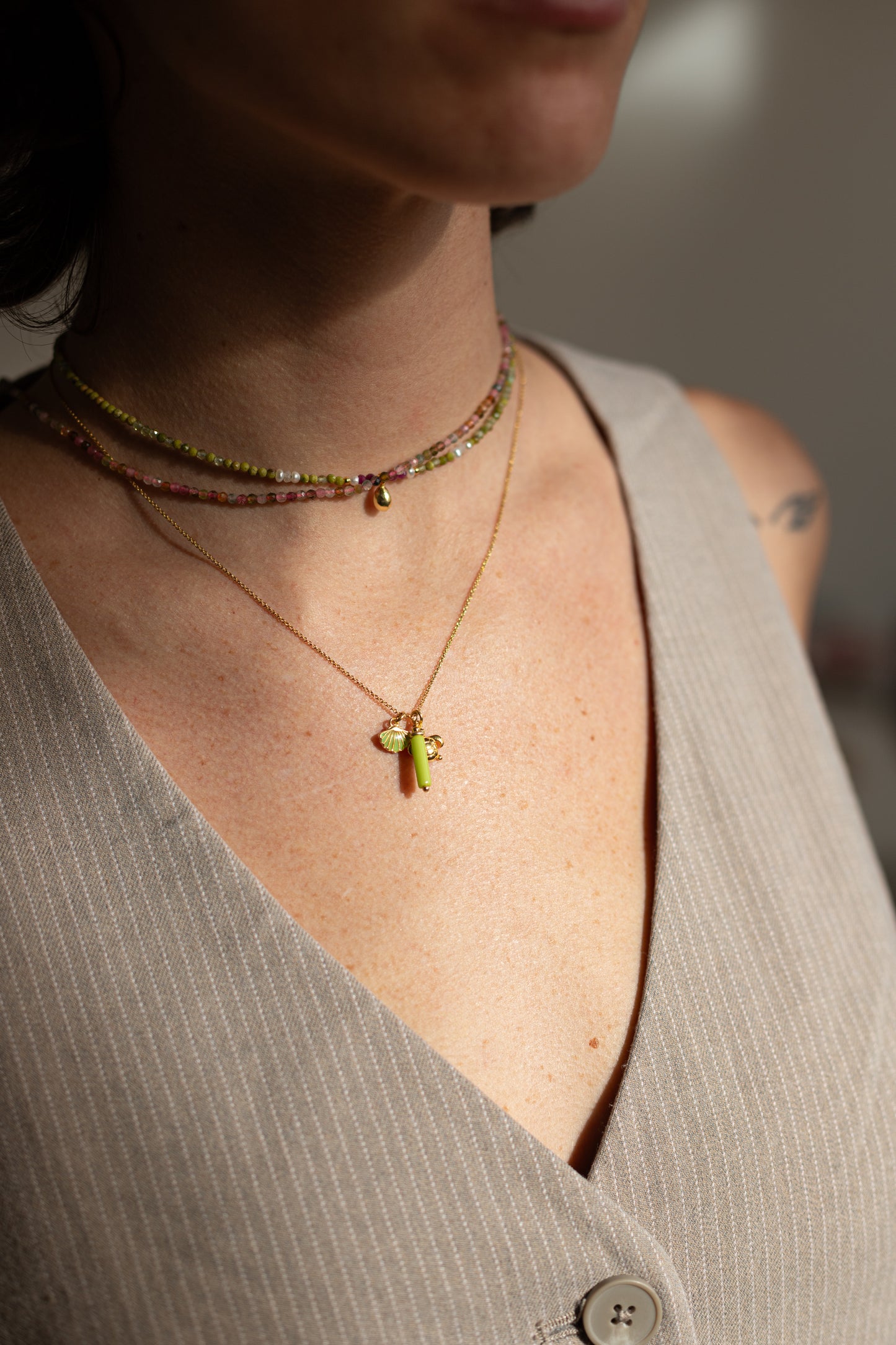 Collar Tres Dijes Tortuga Concha de Mar