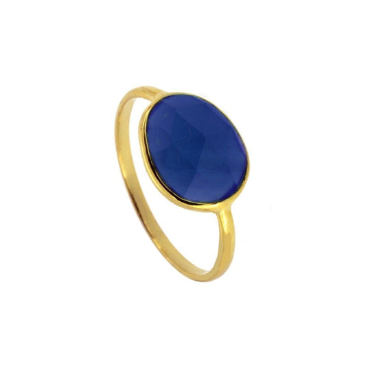 Anillo Oval Ropada azul