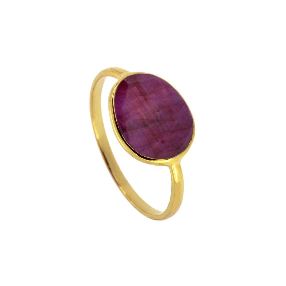 Anillo Oval Dopada Roja