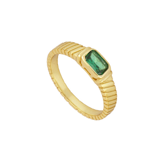 Anillo Rectangulo Esmeralda