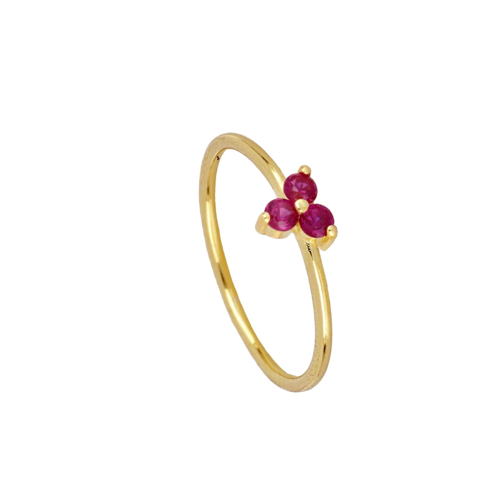 Anillo Trébol Rubi