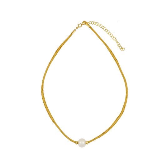 Collar Perla Verano Hilo Trenzado Elastico