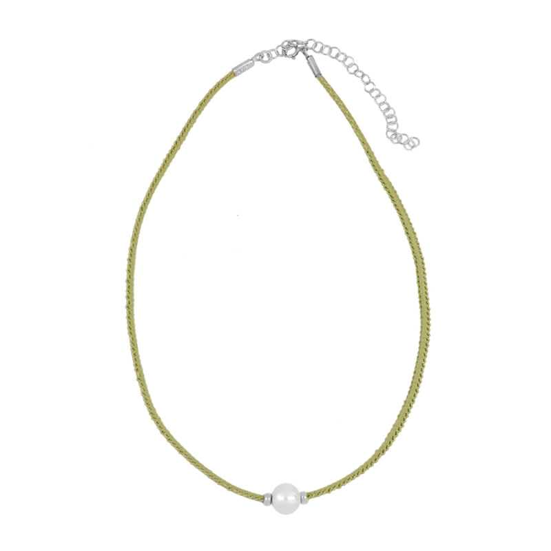 Collar Perla Verano Hilo Trenzado Elastico
