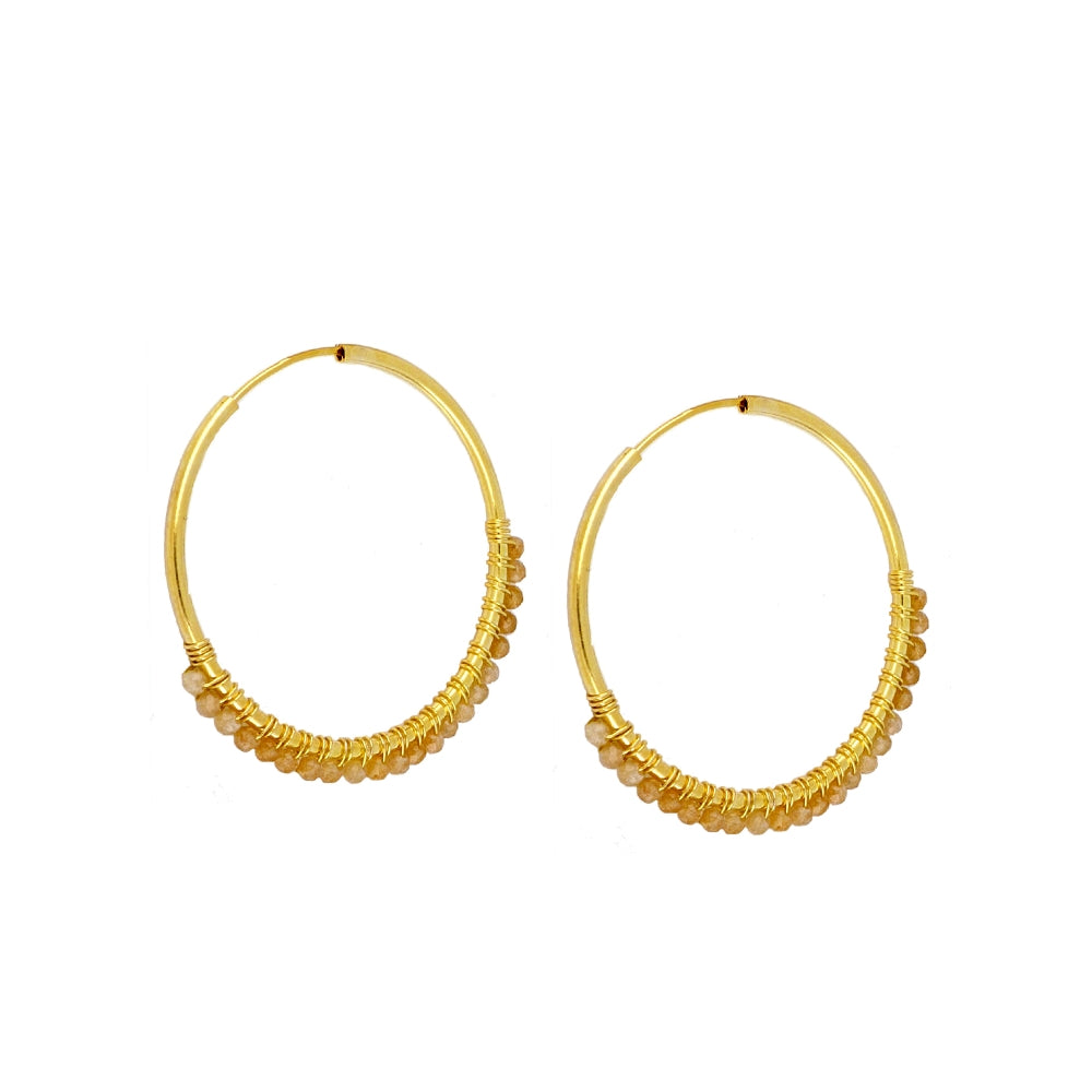 Pendientes Piedra Luna Melocotón