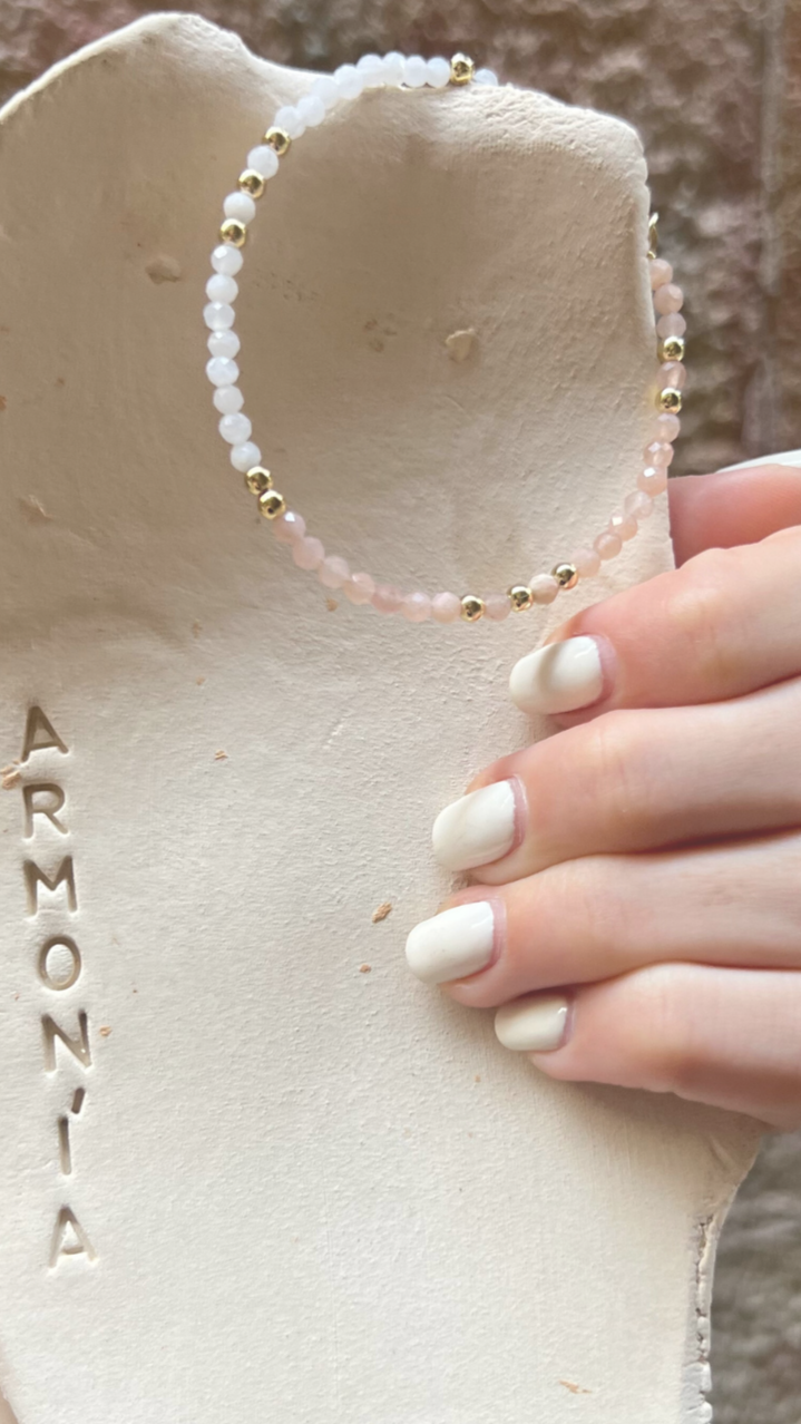 Crystal Quartz &amp; Rose Quartz Bracelet