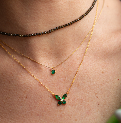 Collar Mariposa Verde Esmeralda