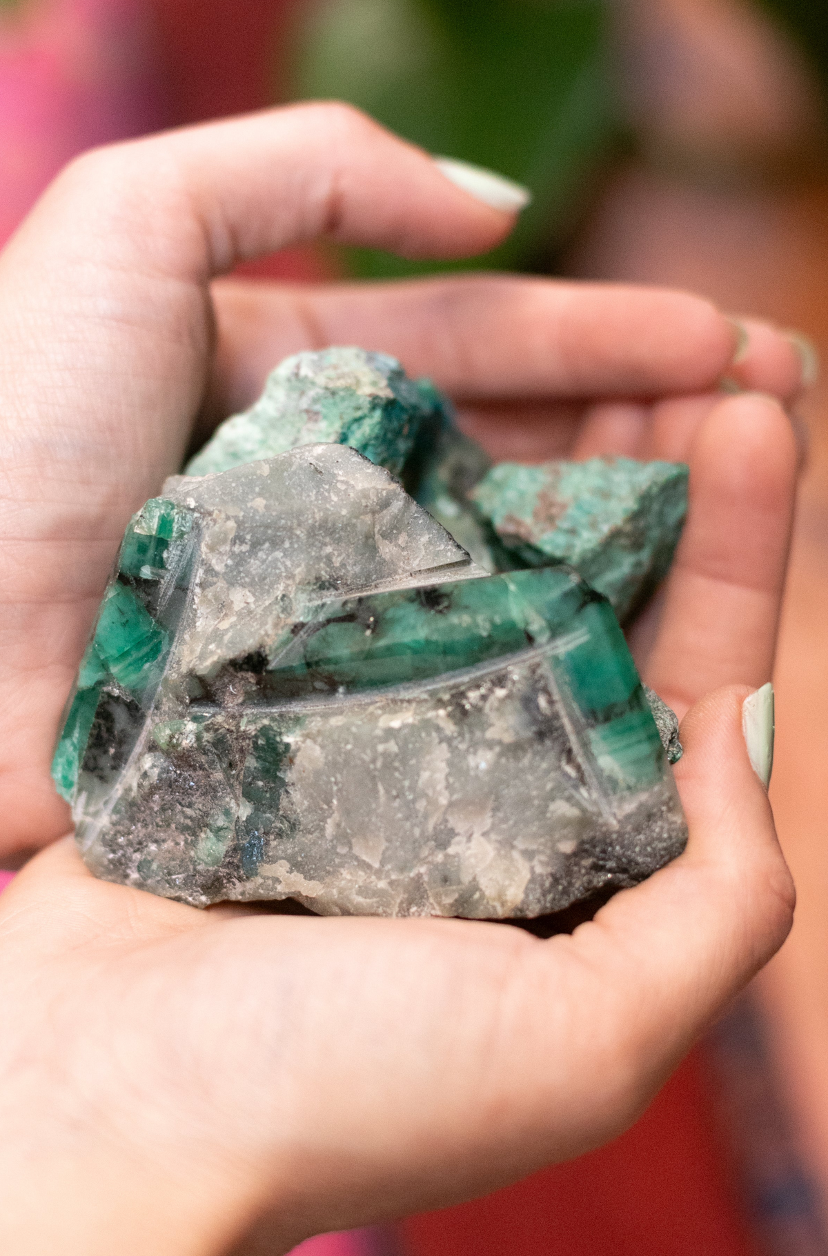 Drusa de esmeralda en raíz, mineral natural de colección – MolaMon, El Born, Barcelona