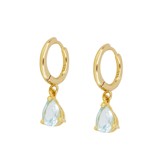 Pendientes Gota Topacio Azul