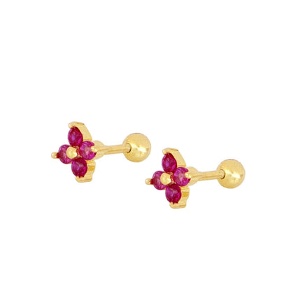Pendientes Flor Cuatro Pétalos