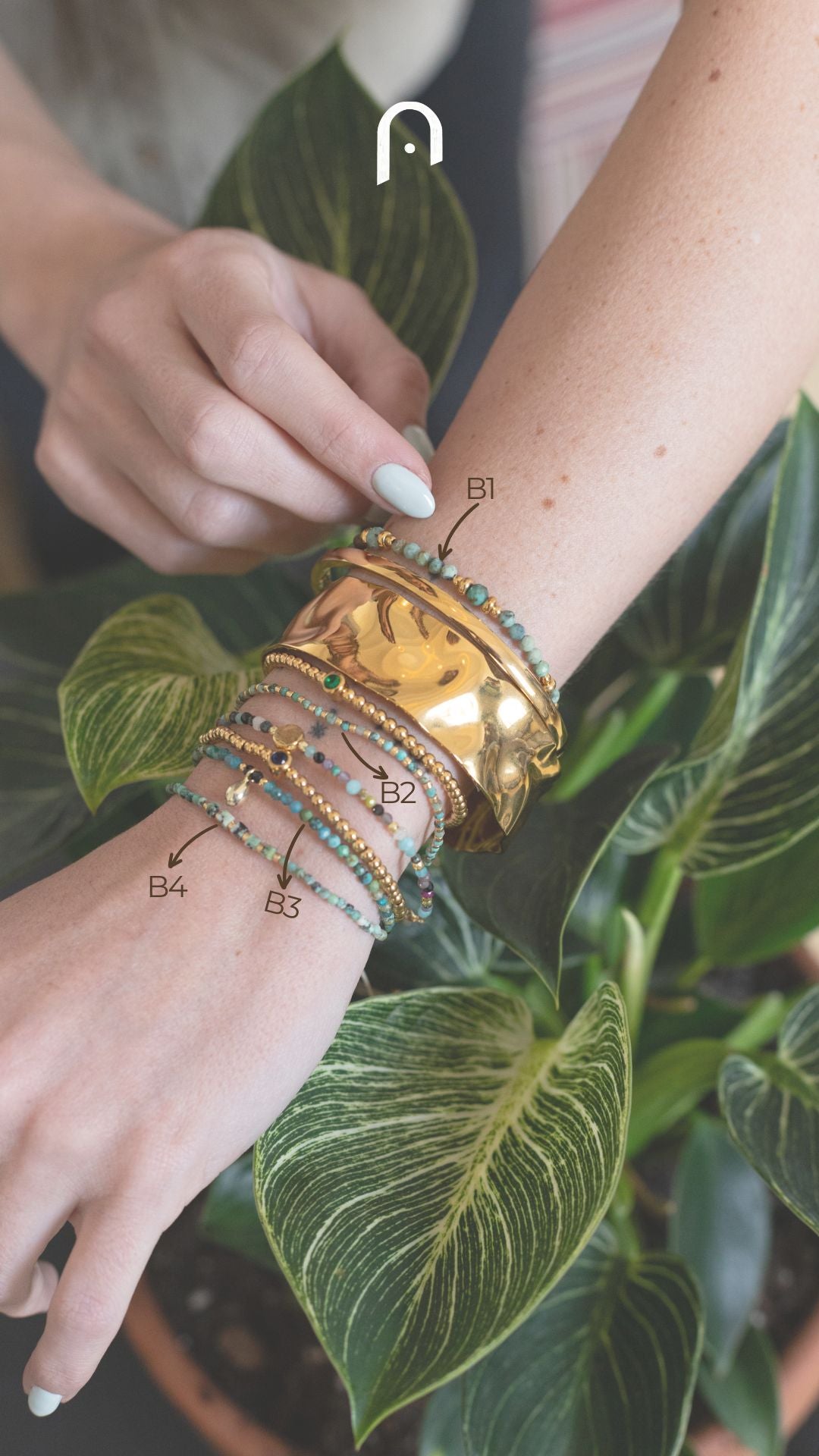 Pulsera de crisocola natural – joyería artesanal de El Born, Barcelona