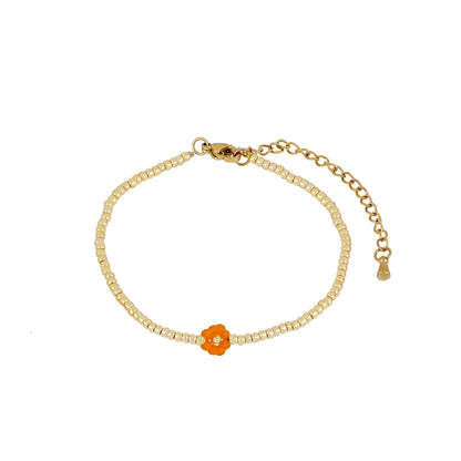 Pulsera de cuentas Miyuki con flor de colores – pieza única de MolaMon